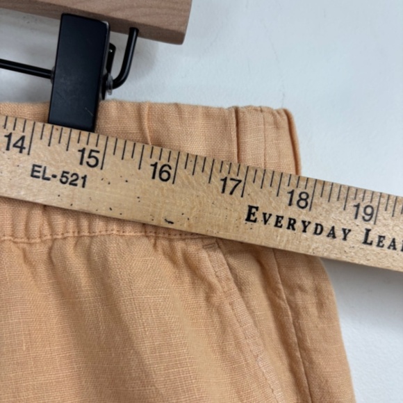 J Jill Garment Dyed Linen Pant LP Wide Leg Pull On Crop Boho Lagenlook Peach - Picture 9 of 11